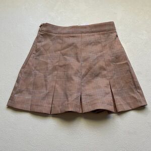 Adika Plaid Pleated Mini Skirt Women’s XS Brown Checkered Tennis Schoolgirl Y2K